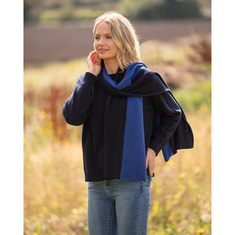 Blue and Navy The Original Two Tone Scarf