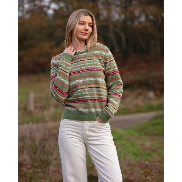 2ply Fairisle Crew Neck
