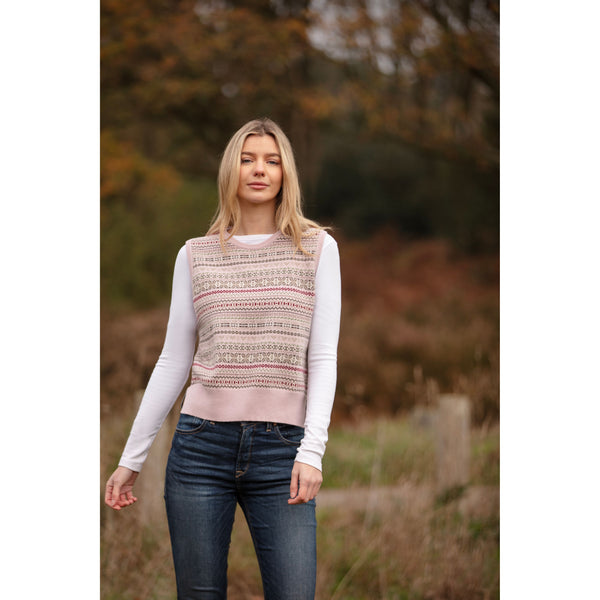 Sleeveless Crew Neck Fairisle