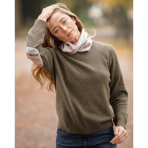 Natural Dotted Cashmere and Merino Snood