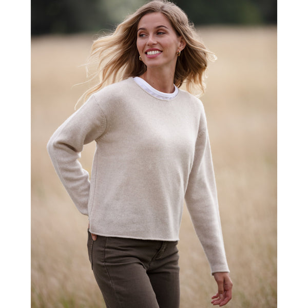 Cream Pure Cashmere Supersoft Chunky Crew