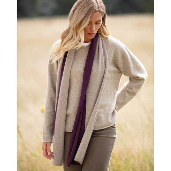 Natural and Plum The Original Two Tone Scarf
