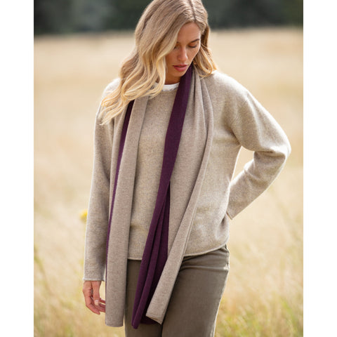 Natural and Plum The Original Two Tone Scarf
