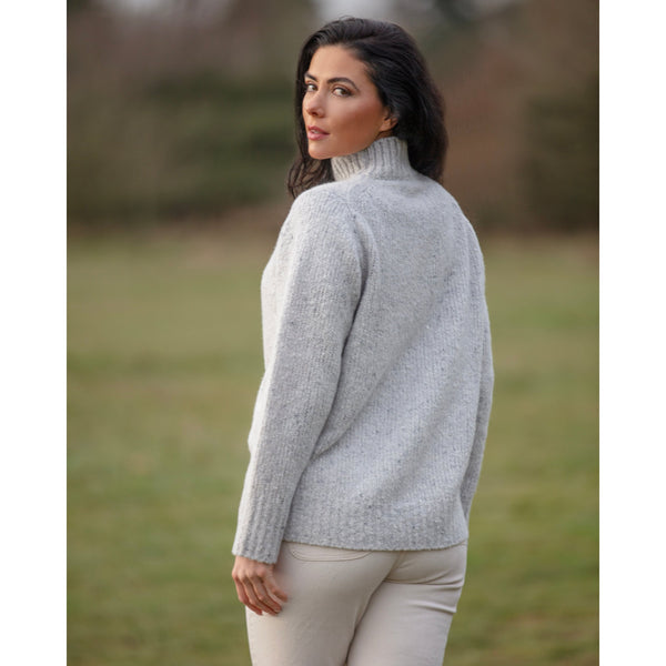 Cashmere and Merino Tweed High Neck