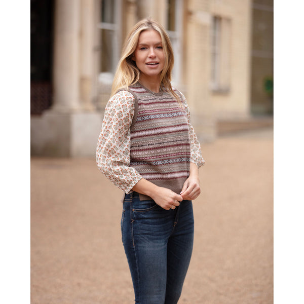 Sleeveless Crew Neck Fairisle