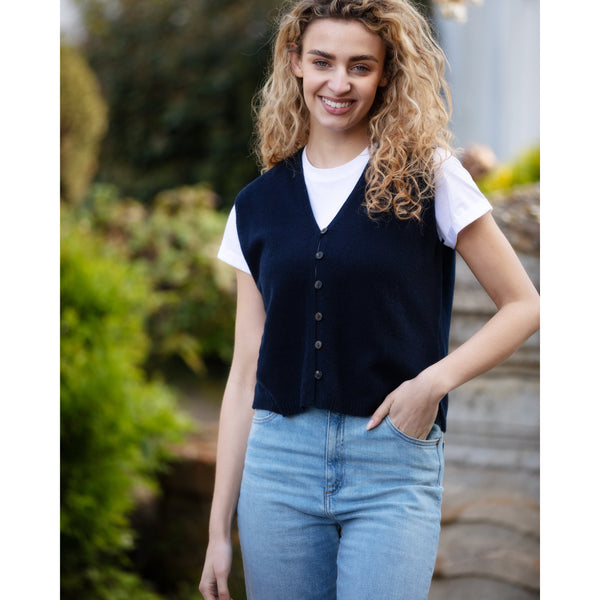 Navy contemporary waistcoat