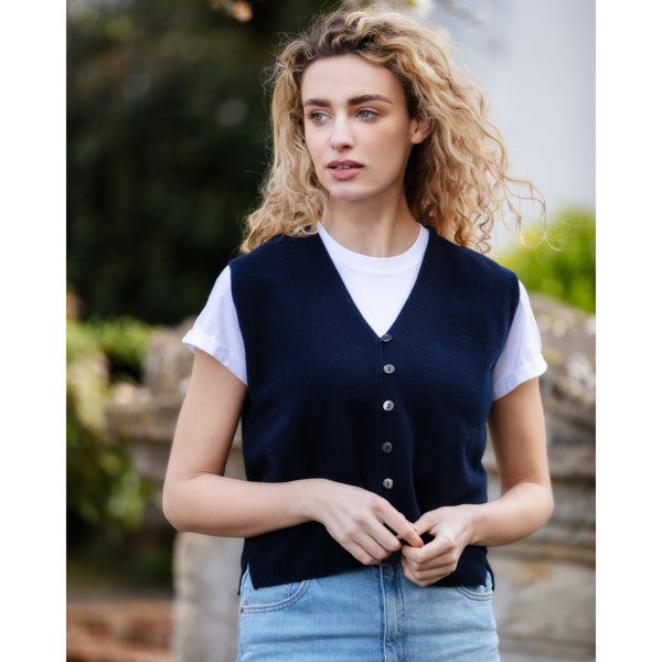 Navy contemporary waistcoat