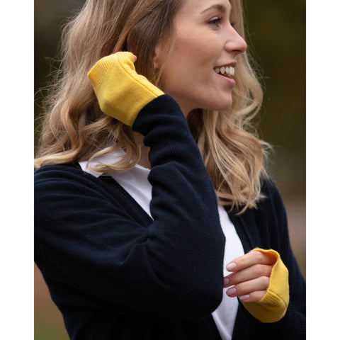 Yellow Merino Wool and Cashmere Hand warmers
